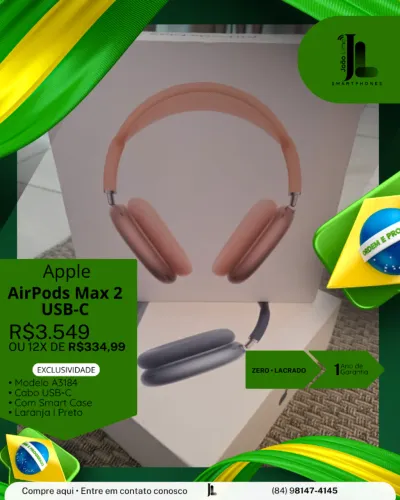 APPLE AIRPODS MAX, COM CASE, USB-C, LACRADO, EXCLUSIVO!