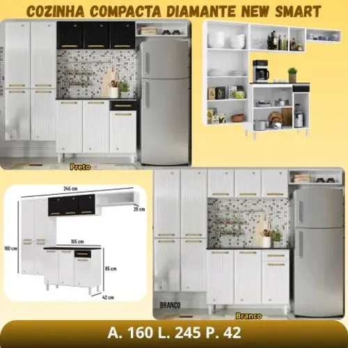 Cozinha de Aço 4 peças compacta