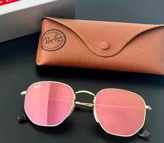 Óculos Ray ban hexagonal espelhado.