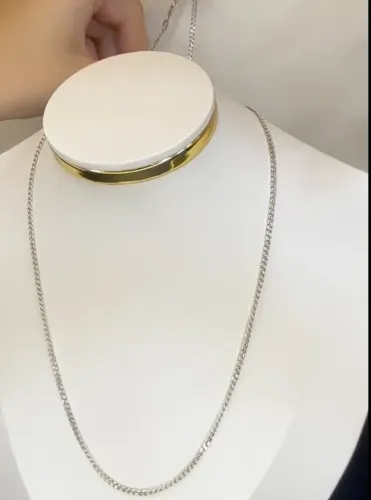 corrente de ouro branco italiano