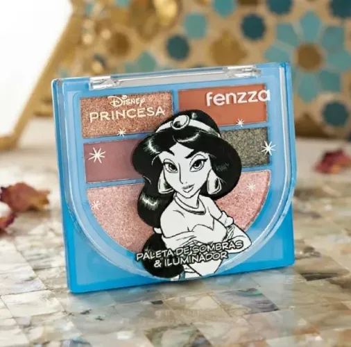 Paleta Sombras e Iluminador Princesas Disney Fenzza Jasmine