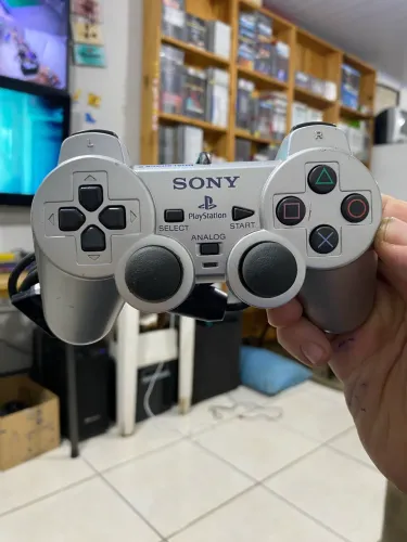 Controle Ps2 Prata Original