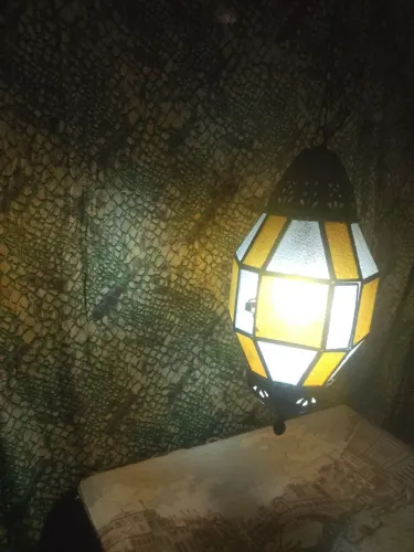 Lustre vitral marroquino antigo grande