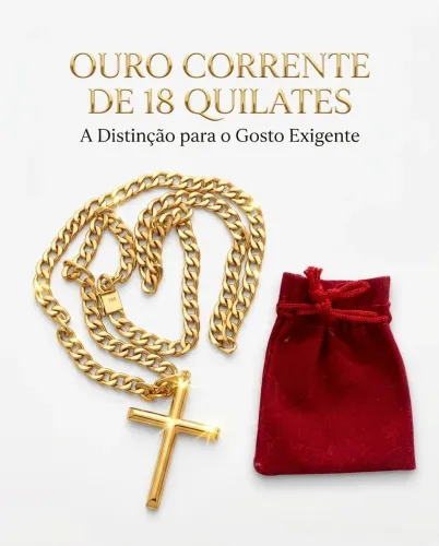 Corrente de Ouro com Pingente 18k Elo Grumet