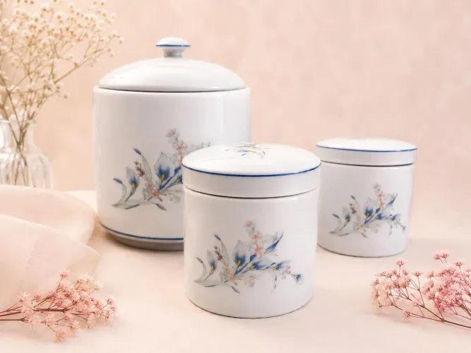 Potes de Porcelana Jardim Azul