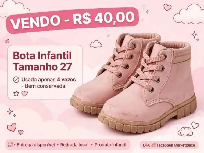 Vende se essa sandália do Stitch e essa bota , semi nova as duas