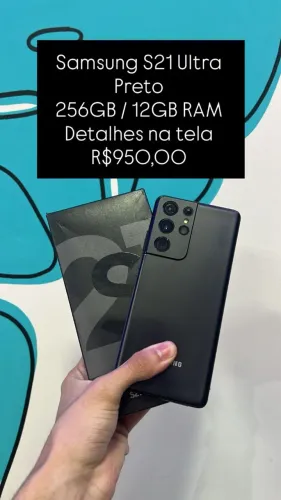 Seminovo: Galaxy S21 Ultra 256GB / 12GB RAM / Preto / Detalhes na tela - Loja Fisica