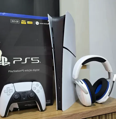 PS5 Slim 825GB Completo + Fone Hyperx