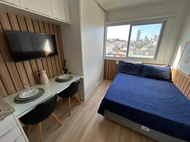 Studio Totalmente Mobiliado com Vista Mar | Smart Pituba | A Poucos Passos da Praia