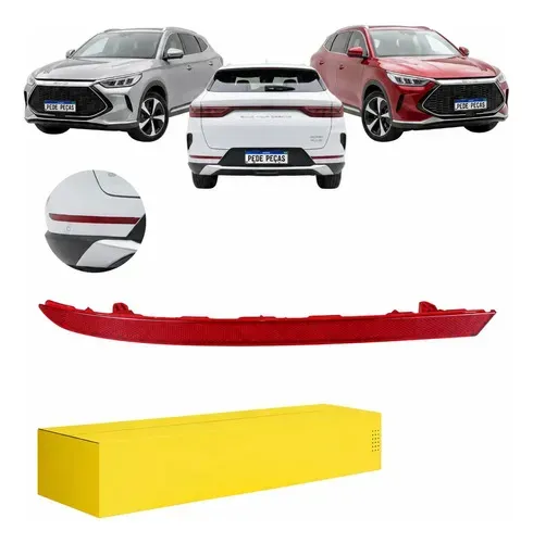 Refletor Parachoque Traseiro Byd Song Plus 2023 2024 2025 Le Vermelho
