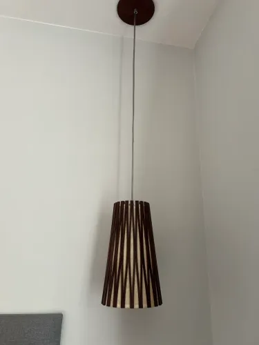 Luminária pendente madeira 