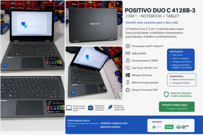 Notebook Positivo DUO C 4128B-3
