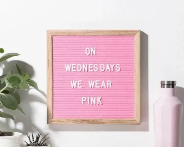 Quadro Letreiro Decorativo Letter Board Rosa