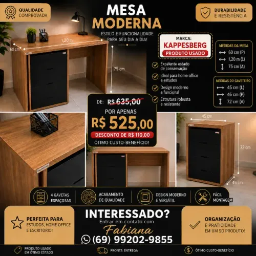 Escrivaninha x gaveteiro Kappesberg