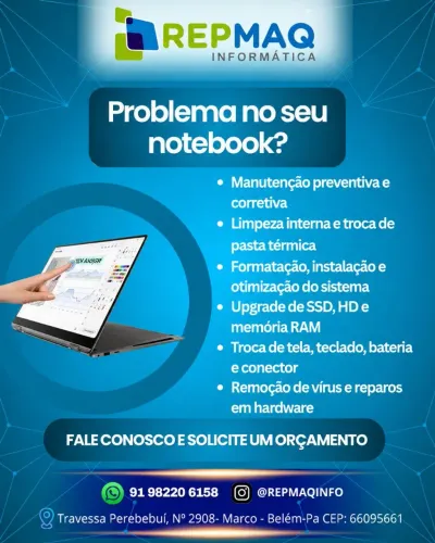 Repmaq Informática - Assistência Técnica Especializada em reparo de Notebooks