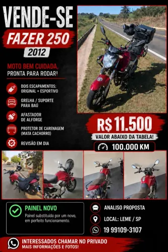 Vende Fazer YS 250 2012