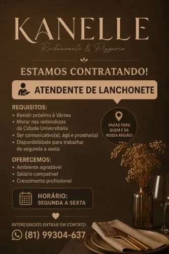 Atendente de lanchonete
