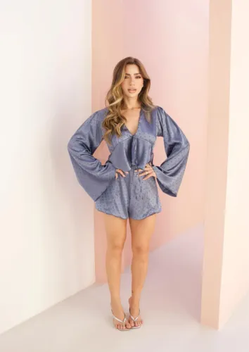 Short Eduarda - Bimô - P - Azul Poá