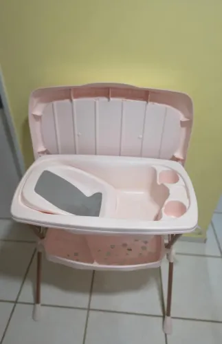 Banheira Rosa com Trocador Premium Galzerano
