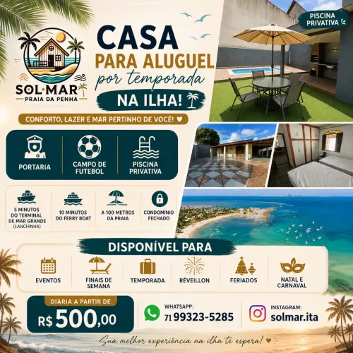 Casa em condomínio fechado na ilha - Temporada