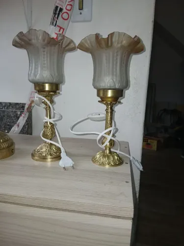 Abajour em bronze e cristal