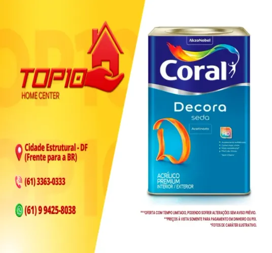 Tinta Decora Seda 16LT - Coral A partir de R$ 549,90