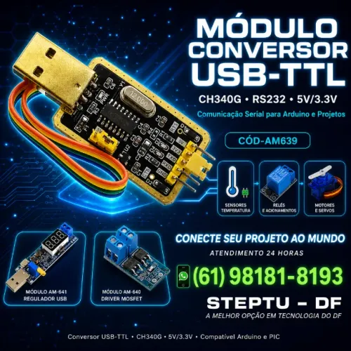 Módulo ch340 em vez de pl2303 ch340g ch340e rs232 para módulo ttl  Automação  COD-AM639 