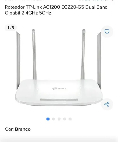 Roteador TP- Link AC1200 EC220-G5 Gigabit Dual Band 2.4GHz 5GHz