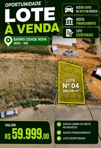 Vende-se lote no Iapu - MG 