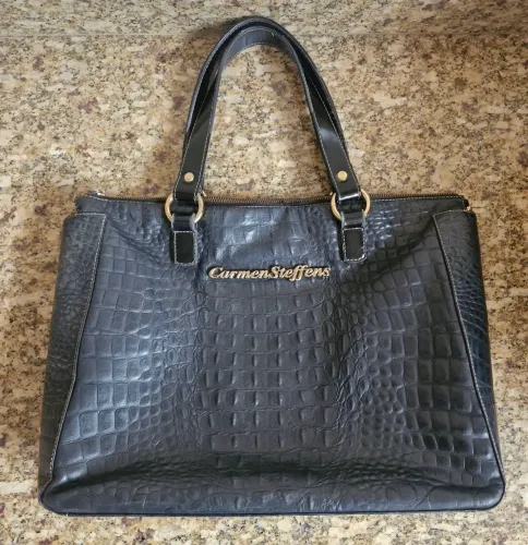 Bolsa Carmen Steffens Original Couro preto - Ótimo estado!