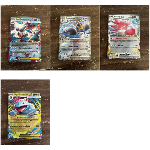 4 cartas ultra raras Pokémon ex originais