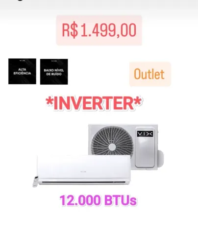 Ar Split Vix Inverter 12000 BTUs + Novo + Nota + Garantia + Cartão 12x