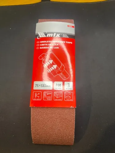 3 cintas de lixa MTX P60 75 x 533 mm para lixadeira