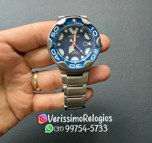 Relógio Citizen New Orca Azul Full Aço Semi Novo