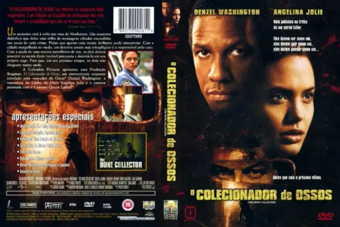 DVD Filme O colecionador de ossos com Denzel Washington e Angelina Jolie