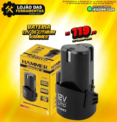 Bateria 12v de Lithium Hammer