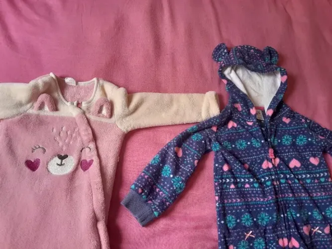 Macacão menina rosa e azul
