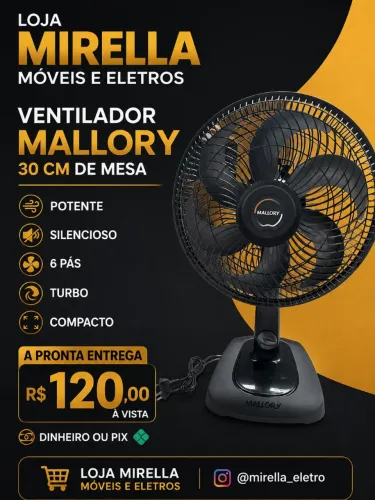 Ventilador mallory de mesa 30 cm