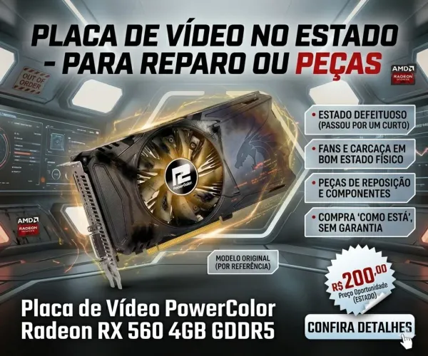 Placa de Video PowerColor Radeon RX 560 4GB GDDR5