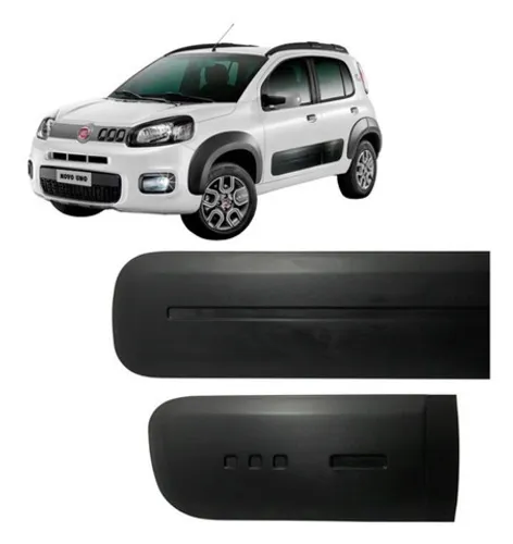 Friso Lateral Fiat Novo Uno Way 2010 A 2018 Largo Preto 4pts