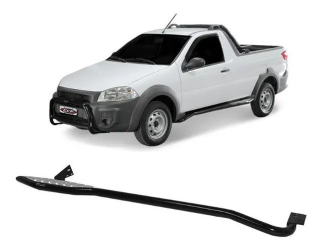 Estribo Plataforma Preto Fiat Strada 2001 à 2019