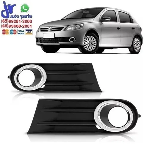 Par Moldura Farol Milha Gol Voyage Saveiro G5 2009 2010 2011 2012 Aro Cromado