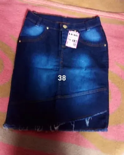 Saia jeans feminina