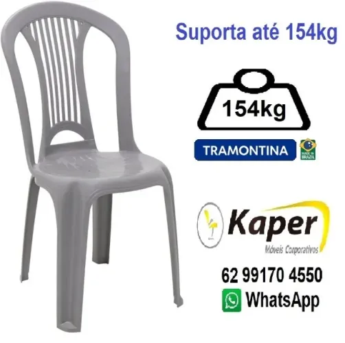 Cadeira Atlântida Tramontina Cinza  Suporta até 154kg  ( produto novo ) Promoção