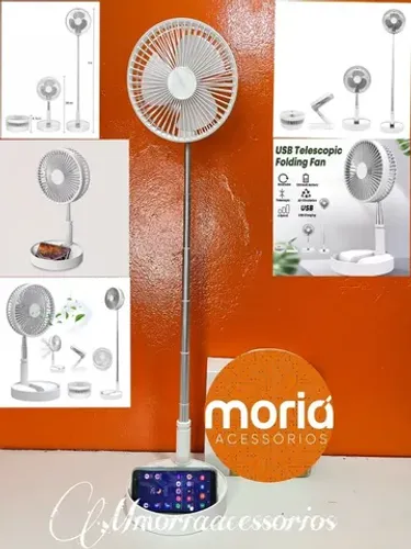 Ventilador Recarregável Silencioso Dobrável Portátil Sem Fio