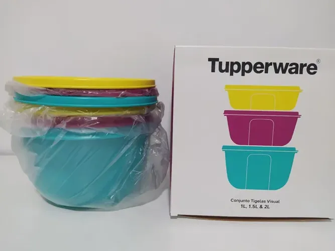 Conjunto 03 Tupperware 1 litro, 1,5 l e 2 l