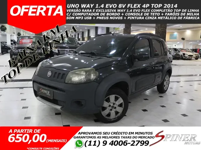 Fiat Uno Way 1.4 Evo 8v Flex 4p Top de Linha Baixa KM 