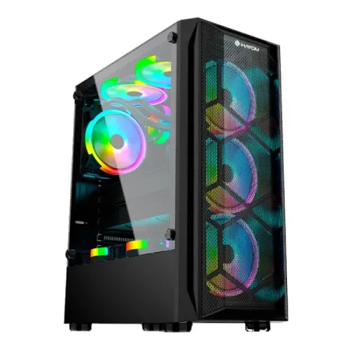 Gabinete Gamer Hayom GB1706 *3 Fans Rgb Controlável* - ATX, Micro-ATX e Mini-ITX - WZetta