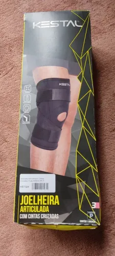 Joelheira Articulada com Cintas Cruzadas Preto Kestal
