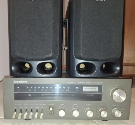 RECEIVER GRADIENTE VINTAGE S125 + CAIXAS DE SOM SONY